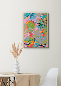 Delicate leaves - Colourful Art Print